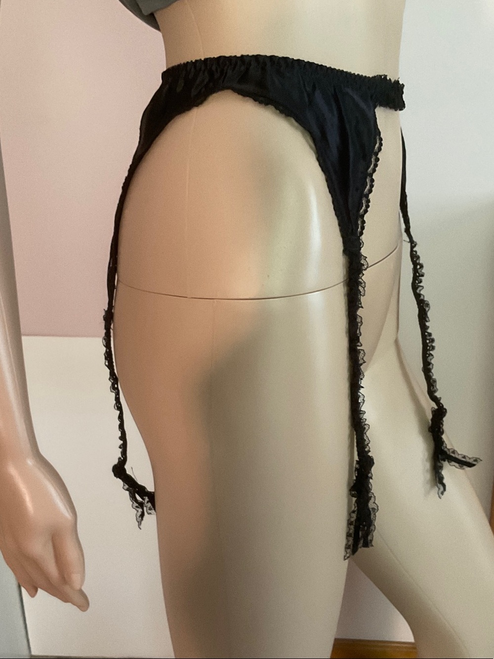Black Lace-Edged Garter Belt